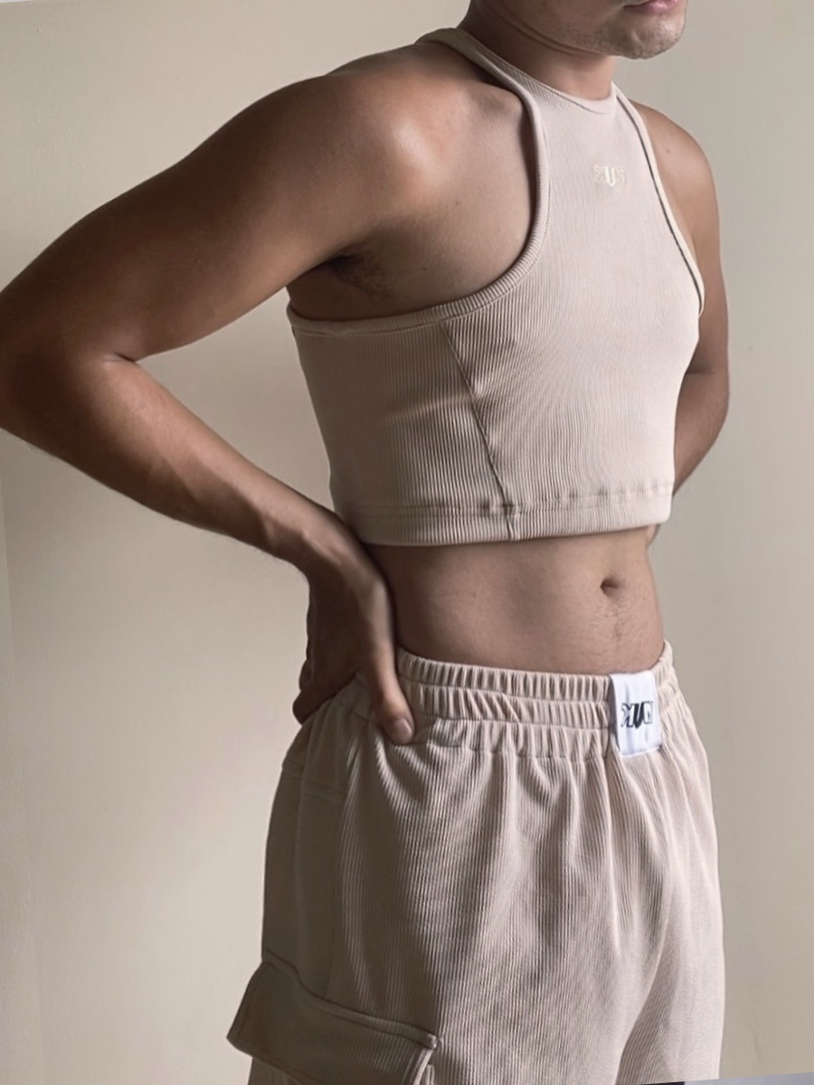 COOL BEIGE HARU CROP TOP