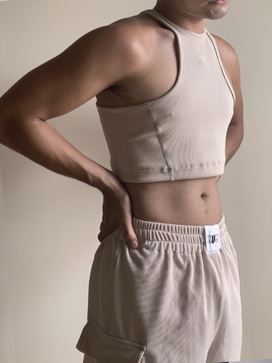 COOL BEIGE HARU CROP TOP